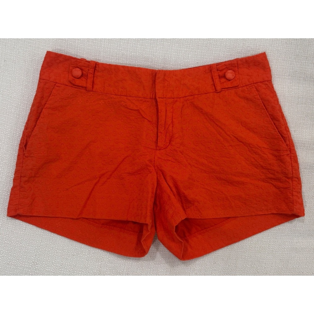 Banana Republic Eyelet Shorts Womens 6 Ryan Fit Orange Cotton Excellent